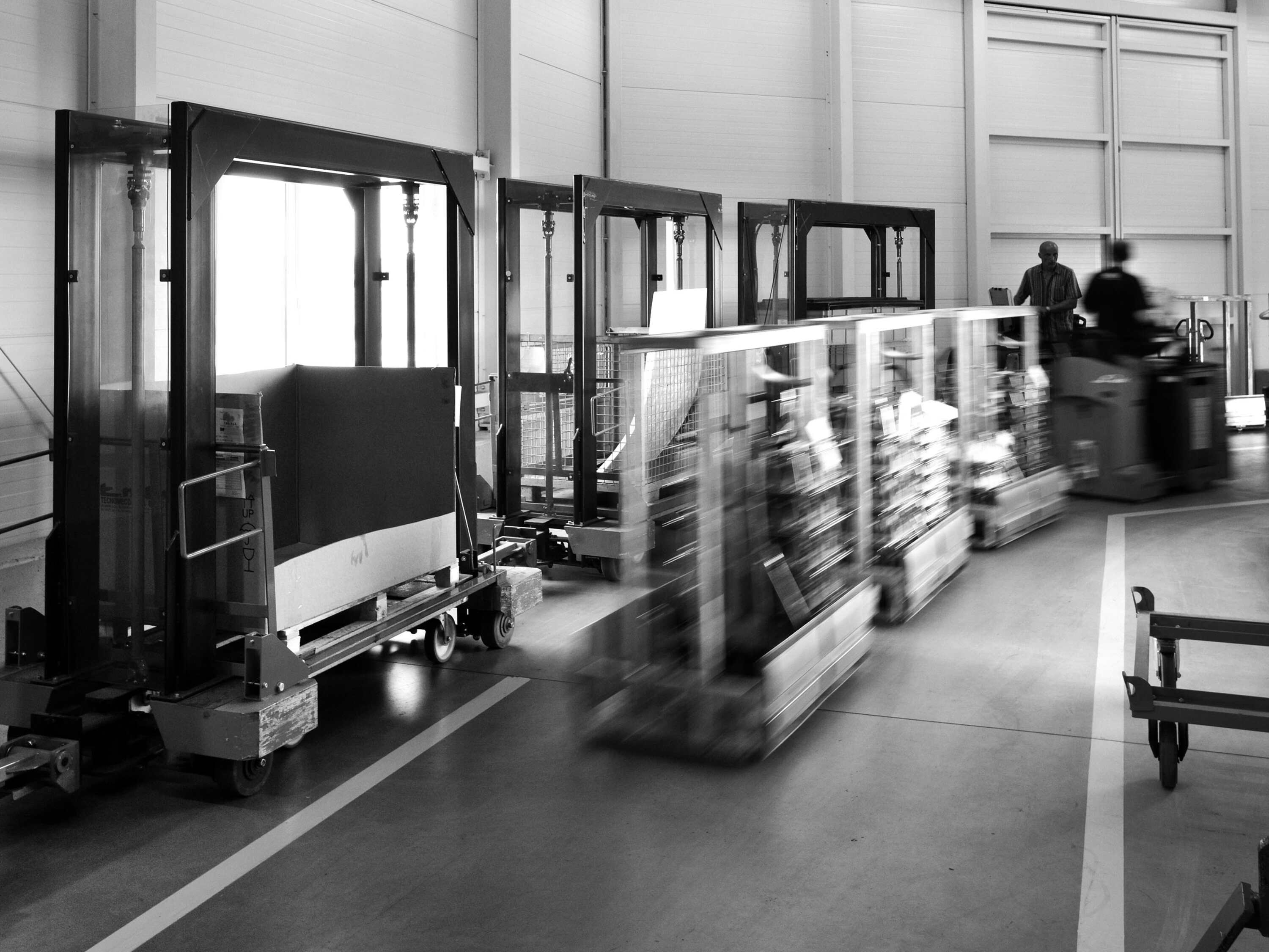 Foto vom Transport in der Halle.
